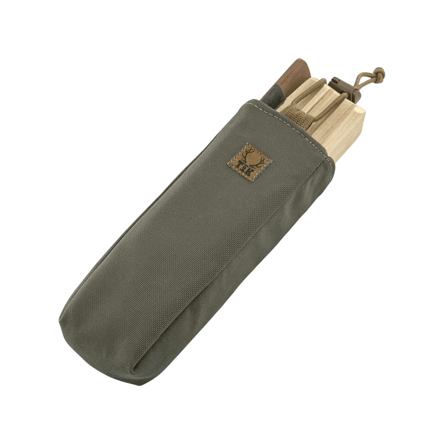 Ranger Green T & K Box Call Pouch securing a turkey box call with elastic cord lock, designed for durable field use