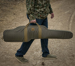 Ranger Green T & K Rifle Case being carried by handles