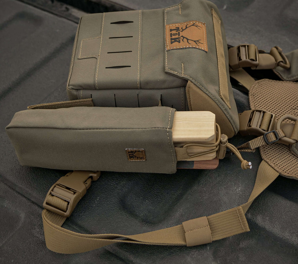 Ranger Green T & K Box Call Pouch Attached to Binocular Harness
