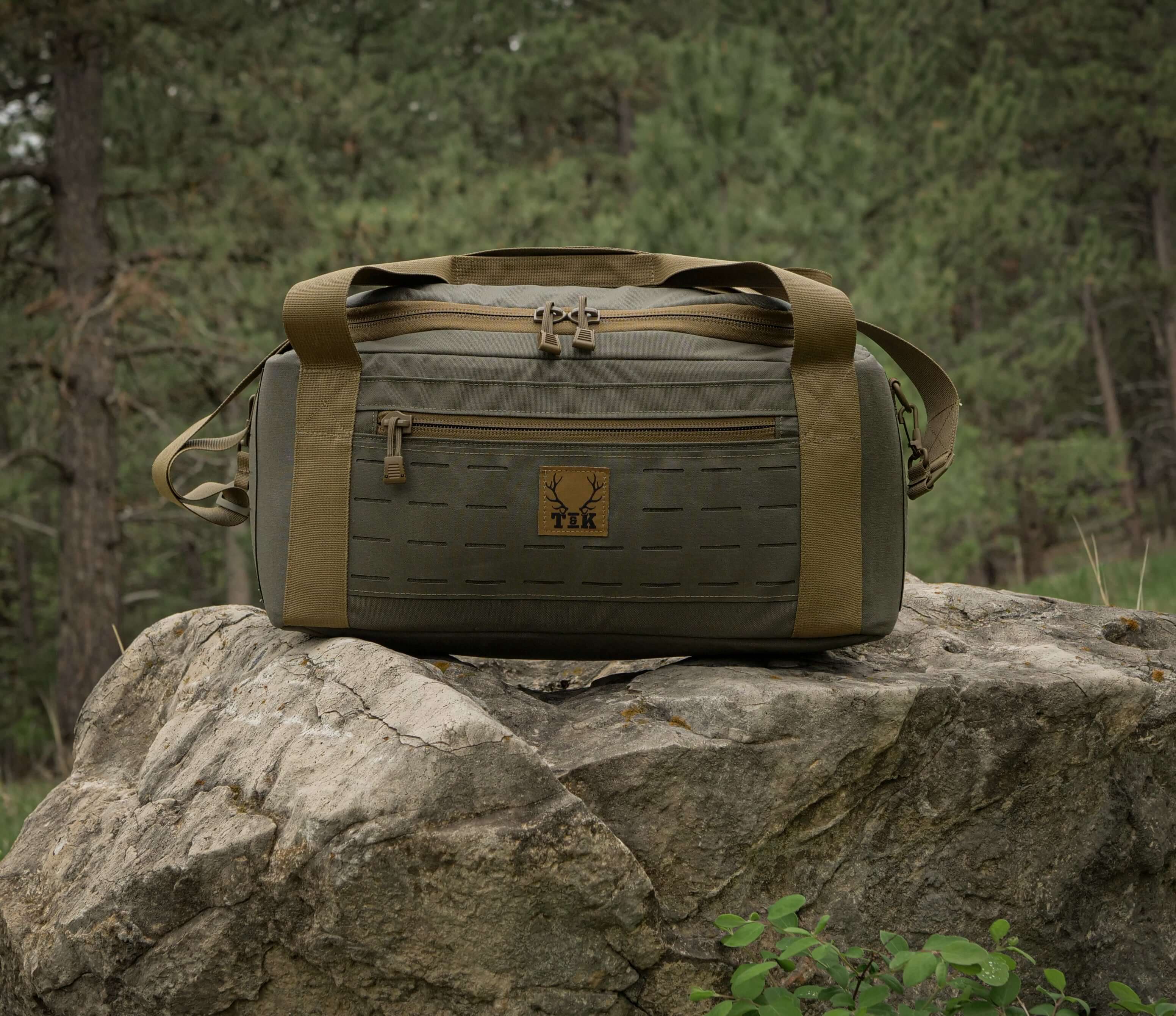 Ranger Green T & K Oscar Mike Rane Bag Front View in Field