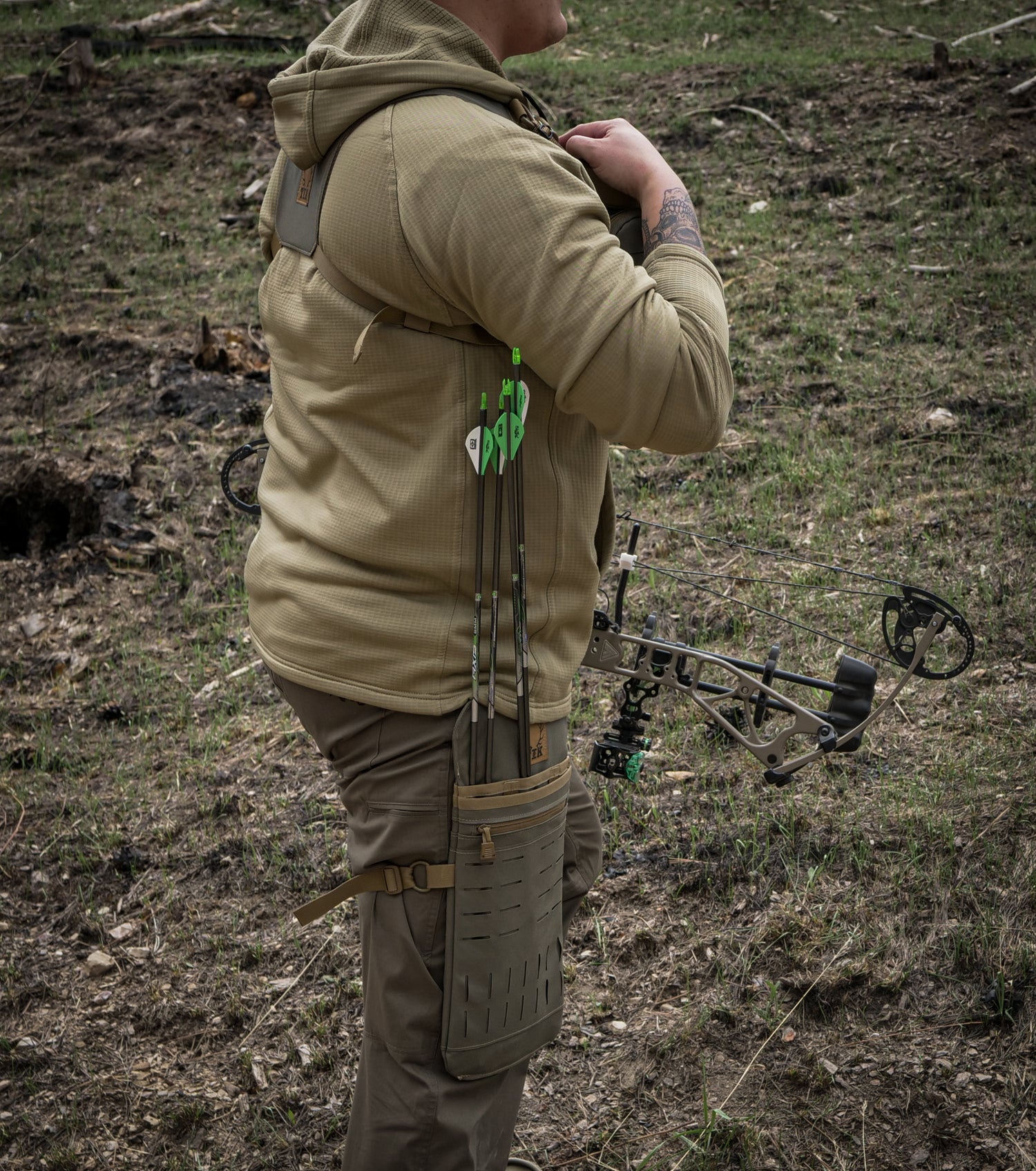 T & K Quiver being worn without pouches